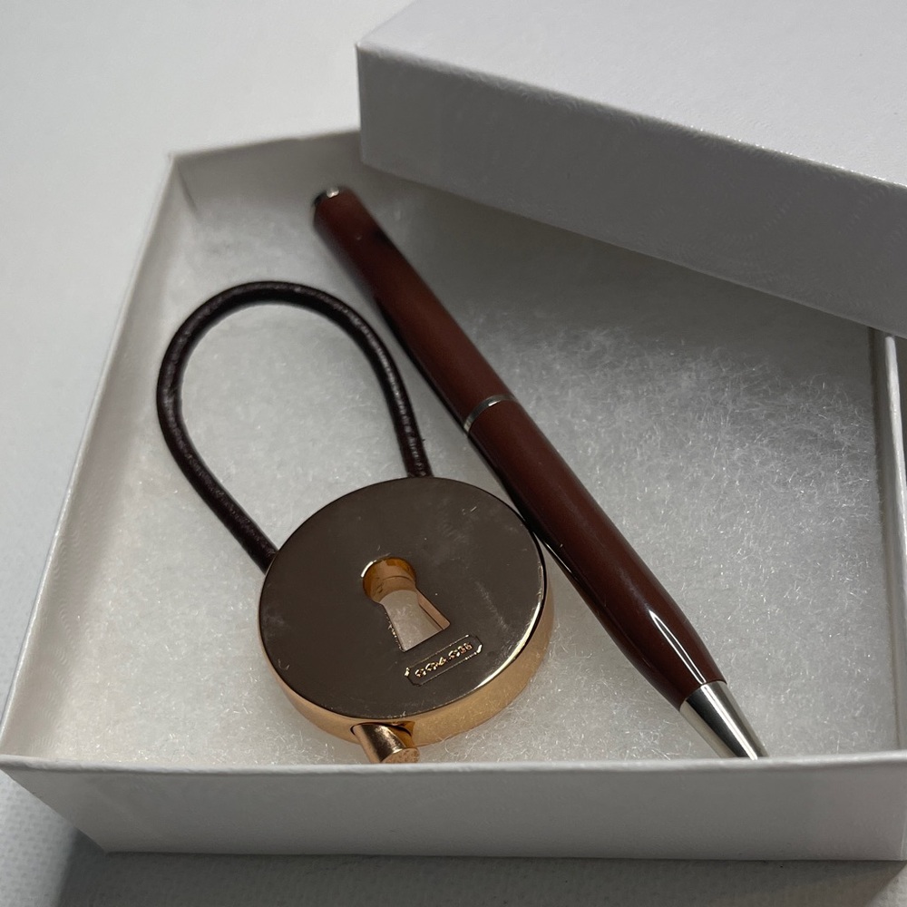 Coach Rose Gold Keychain with Brown Coach Pen - Picture 7 of 7